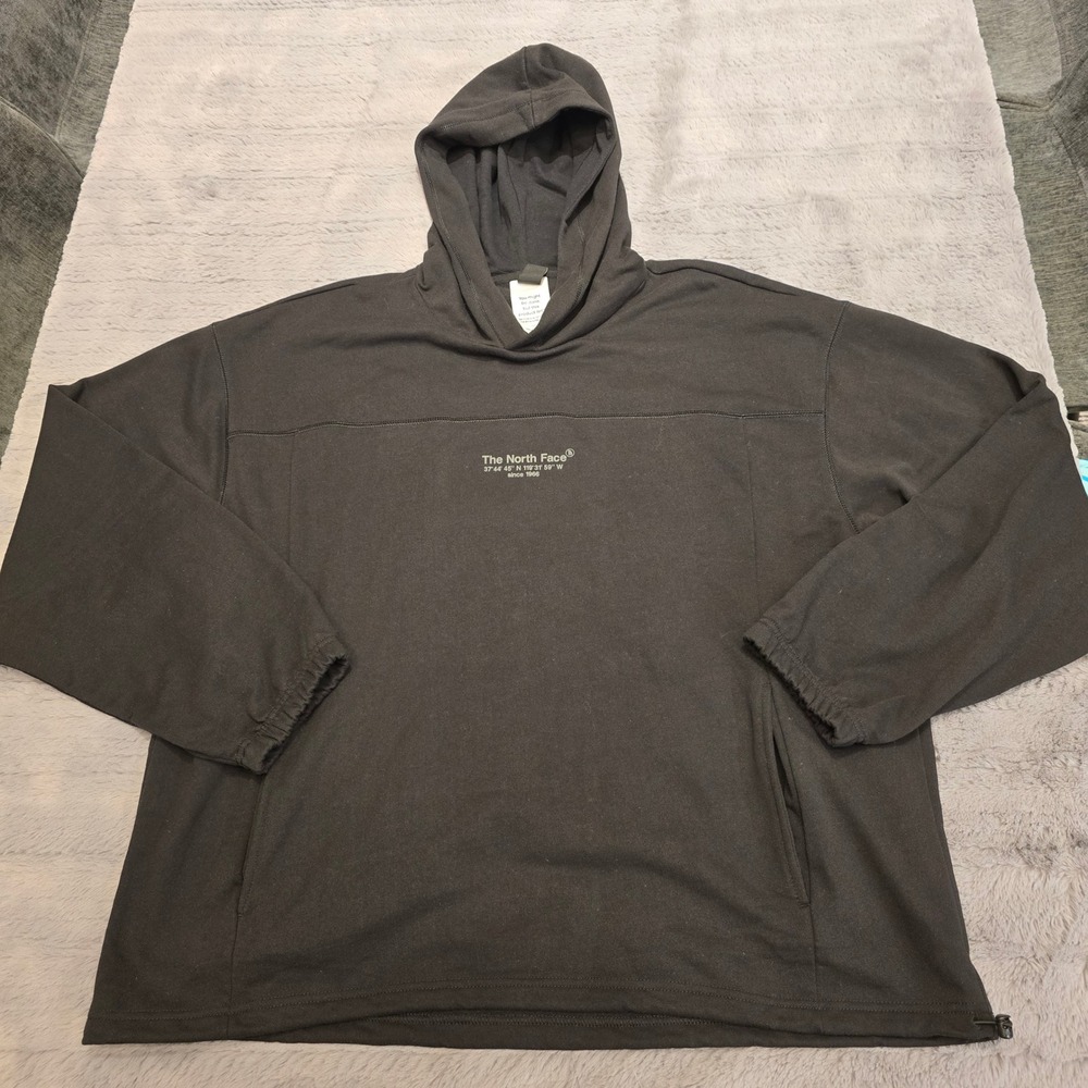 The North Face Circular Design Hoodie Mens XL Black Graphic Pullover Sweatshirt - Picture 4 of 8